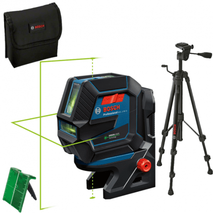 BOSCH GCL 2-50 G + RM 10 + BT 150 Nivela laser verde cu linii (20 m) + Suport professional + Stativ